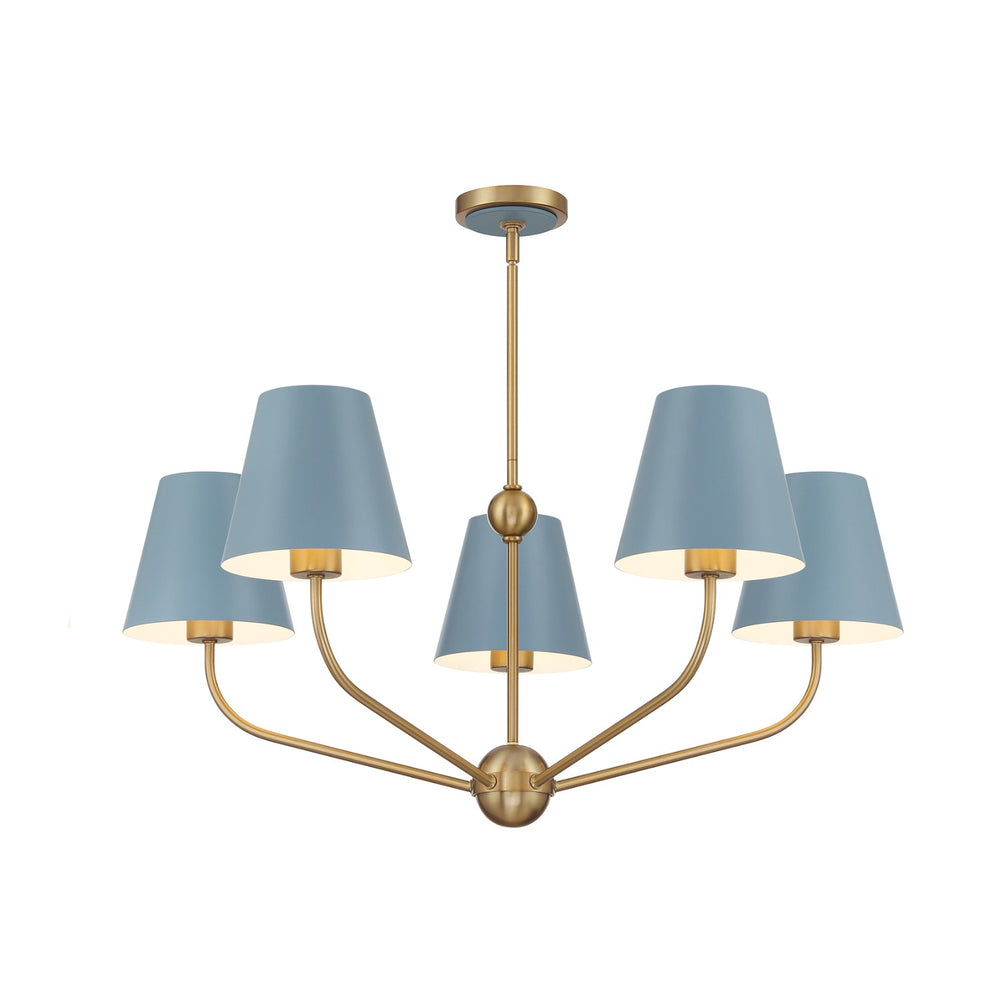 Crystorama - Five Light Chandelier - Xavier - Vibrant Gold- Union Lighting Luminaires Decor