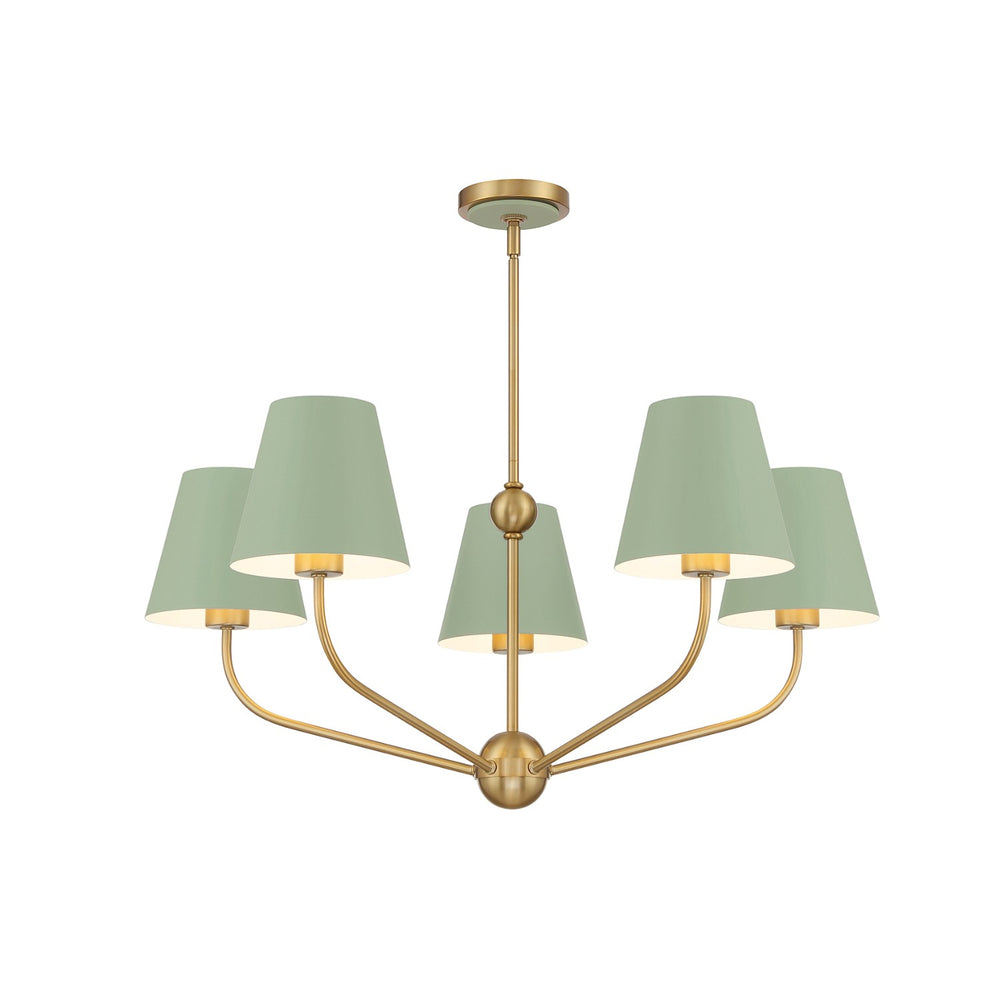 Crystorama - Five Light Chandelier - Xavier - Vibrant Gold- Union Lighting Luminaires Decor