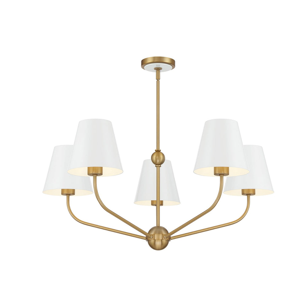 Crystorama - Five Light Chandelier - Xavier - Vibrant Gold- Union Lighting Luminaires Decor