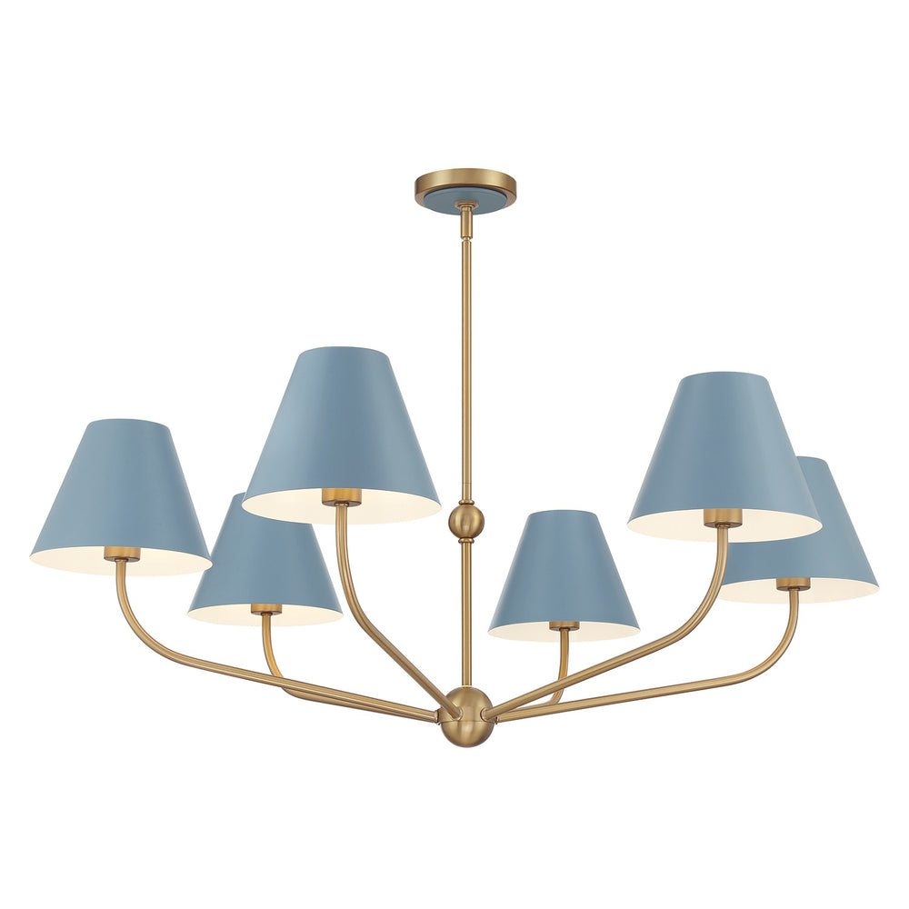 Crystorama - Six Light Chandelier - Xavier - Vibrant Gold- Union Lighting Luminaires Decor