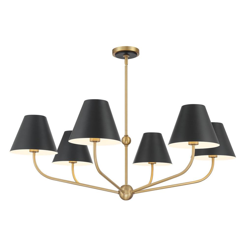 Crystorama - Six Light Chandelier - Xavier - Vibrant Gold- Union Lighting Luminaires Decor