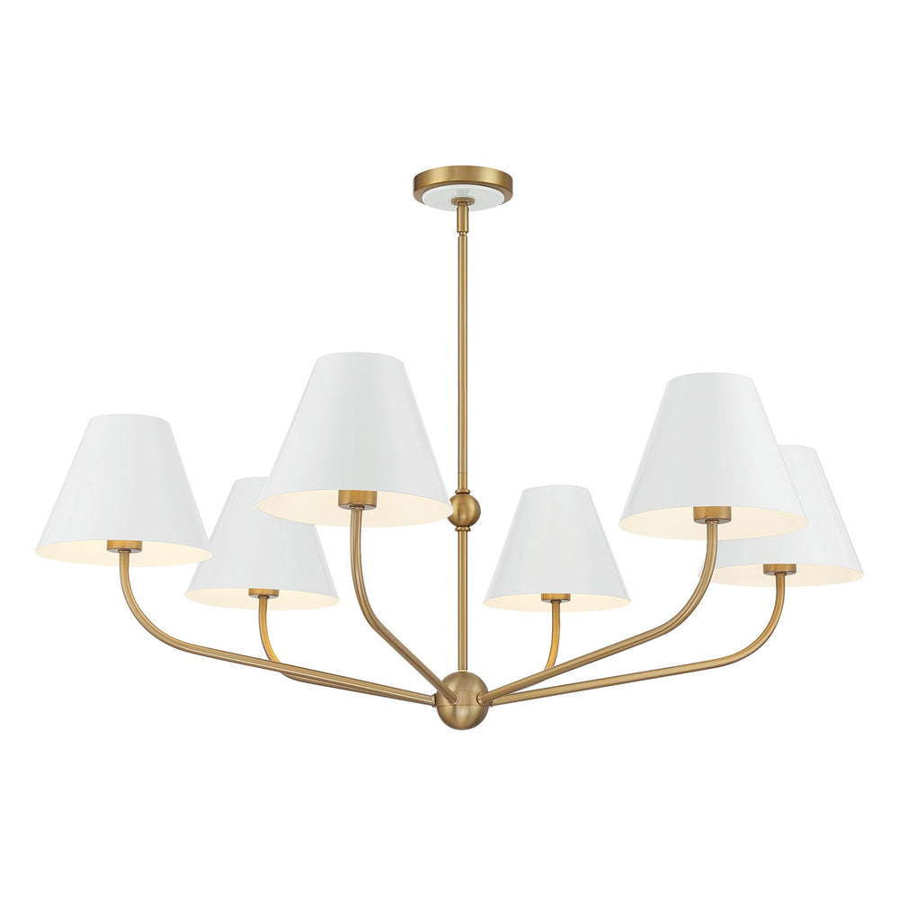 Crystorama - Six Light Chandelier - Xavier - Vibrant Gold- Union Lighting Luminaires Decor