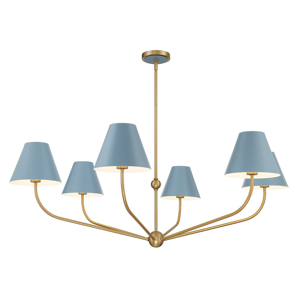 Crystorama - Six Light Chandelier - Xavier - Vibrant Gold- Union Lighting Luminaires Decor