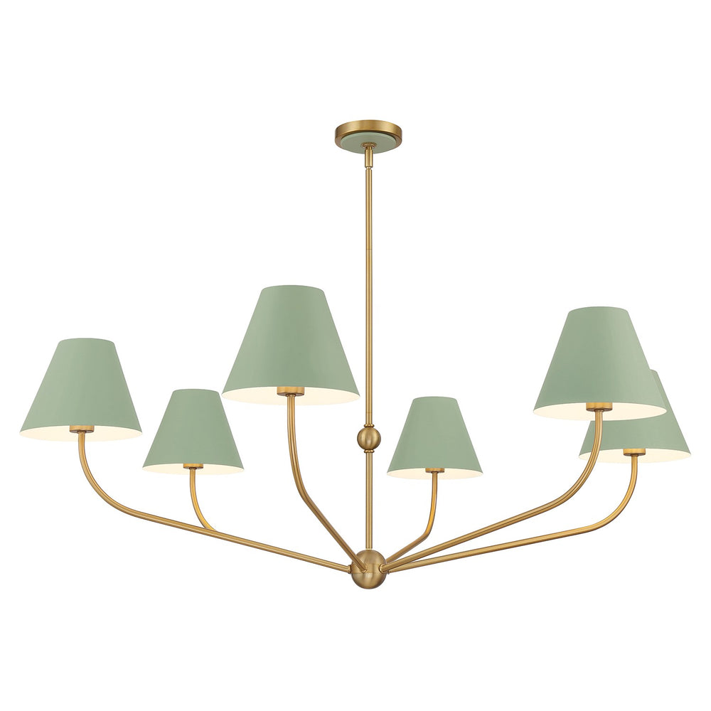 Crystorama - Six Light Chandelier - Xavier - Vibrant Gold- Union Lighting Luminaires Decor