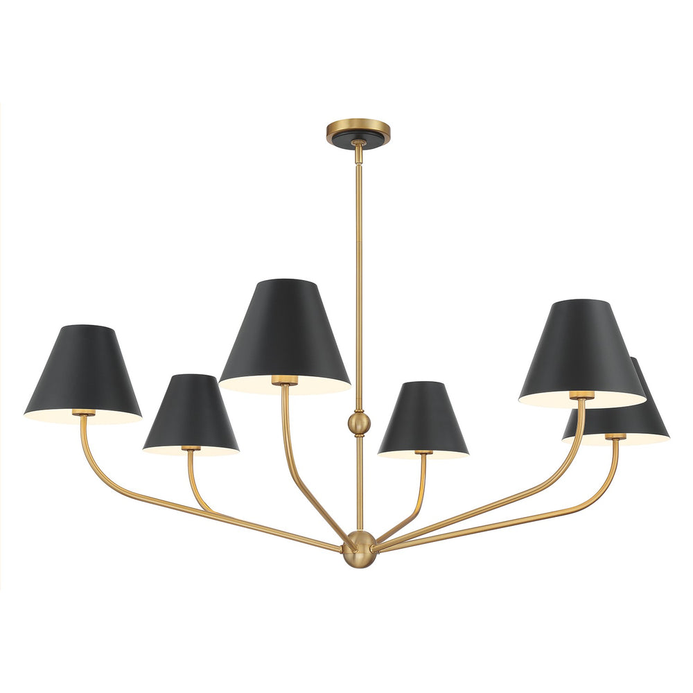 Crystorama - Six Light Chandelier - Xavier - Vibrant Gold- Union Lighting Luminaires Decor