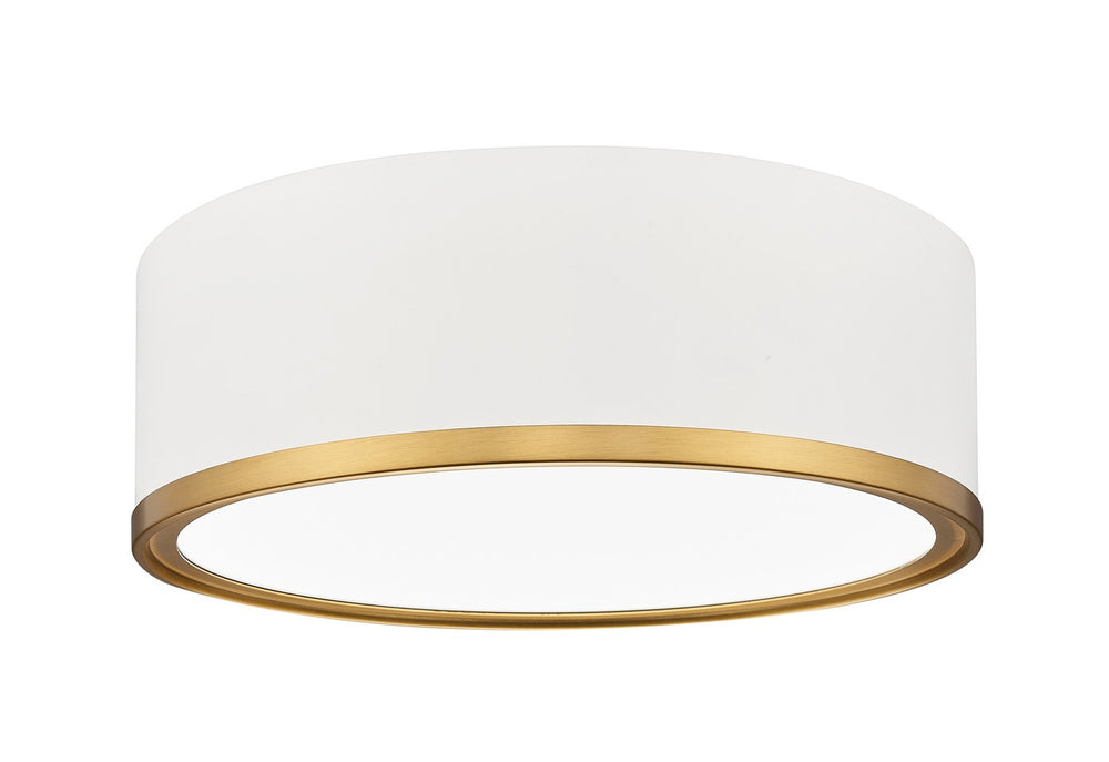 Z-Lite Canada - LED Flush Mount - Bradley - Matte White + Modern Gold- Union Lighting Luminaires Decor