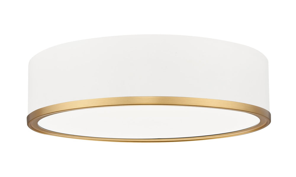 Z-Lite Canada - LED Flush Mount - Bradley - Matte White + Modern Gold- Union Lighting Luminaires Decor