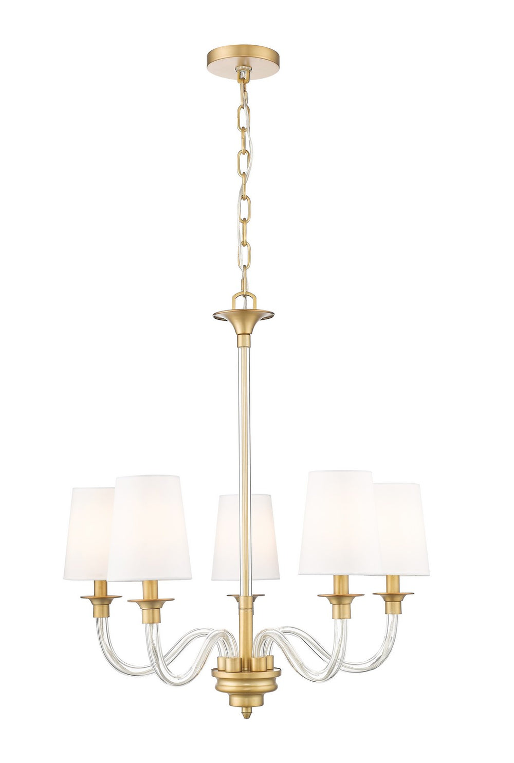 Z-Lite Canada - Five Light Chandelier - Katerina - Rubbed Brass- Union Lighting Luminaires Decor