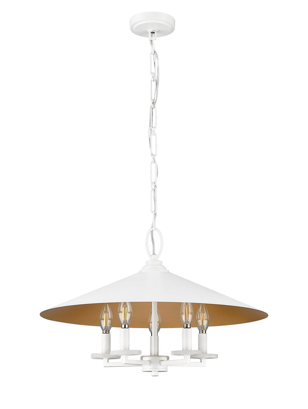 Z-Lite Canada - Five Light Pendant - Rialto - Matte White- Union Lighting Luminaires Decor