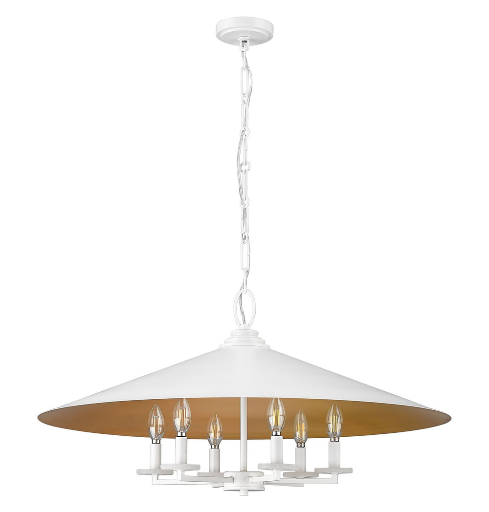 Z-Lite Canada - Six Light Pendant - Rialto - Matte White- Union Lighting Luminaires Decor