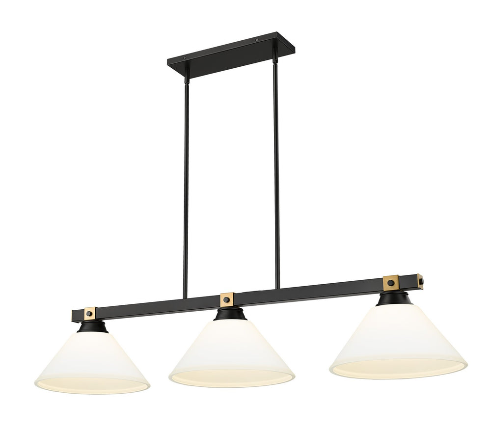 Z-Lite Canada - Three Light Billiard - Bronte - Matte Black + Rubbed Brass- Union Lighting Luminaires Decor
