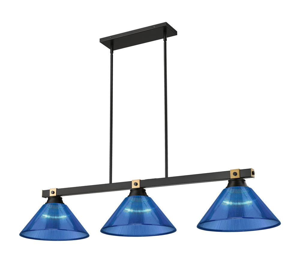 Z-Lite Canada - Three Light Billiard - Bronte - Matte Black + Rubbed Brass- Union Lighting Luminaires Decor