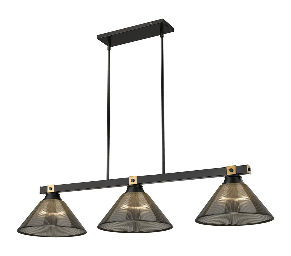 Z-Lite Canada - Three Light Billiard - Bronte - Matte Black + Rubbed Brass- Union Lighting Luminaires Decor