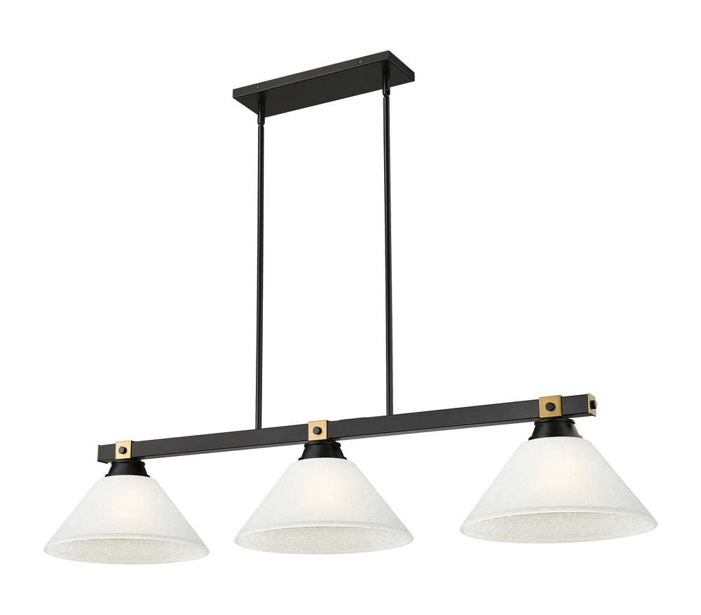 Z-Lite Canada - Three Light Billiard - Bronte - Matte Black + Rubbed Brass- Union Lighting Luminaires Decor