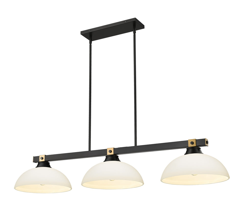 Z-Lite Canada - Three Light Billiard - Bronte - Matte Black + Rubbed Brass- Union Lighting Luminaires Decor