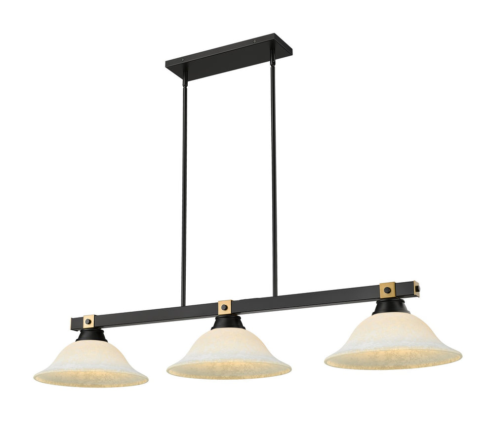 Z-Lite Canada - Three Light Billiard - Bronte - Matte Black + Rubbed Brass- Union Lighting Luminaires Decor
