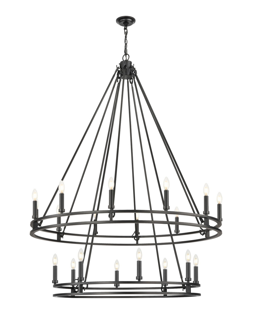 Z-Lite Canada - 20 Light Chandelier - Dennison - Matte Black- Union Lighting Luminaires Decor