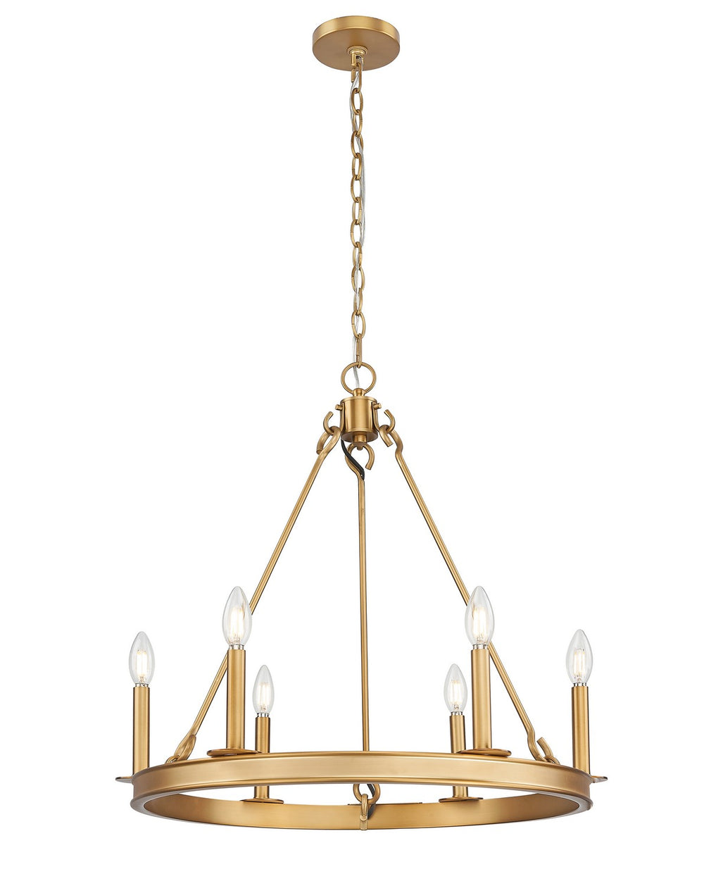 Z-Lite Canada - Six Light Chandelier - Barclay - Rubbed Brass- Union Lighting Luminaires Decor