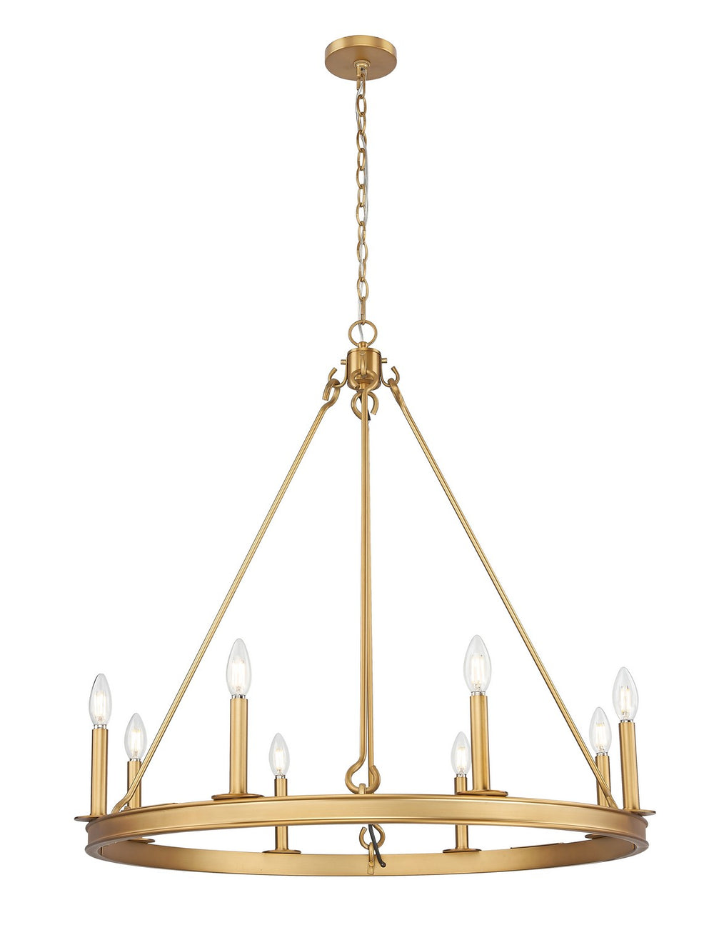 Z-Lite Canada - Eight Light Chandelier - Barclay - Rubbed Brass- Union Lighting Luminaires Decor