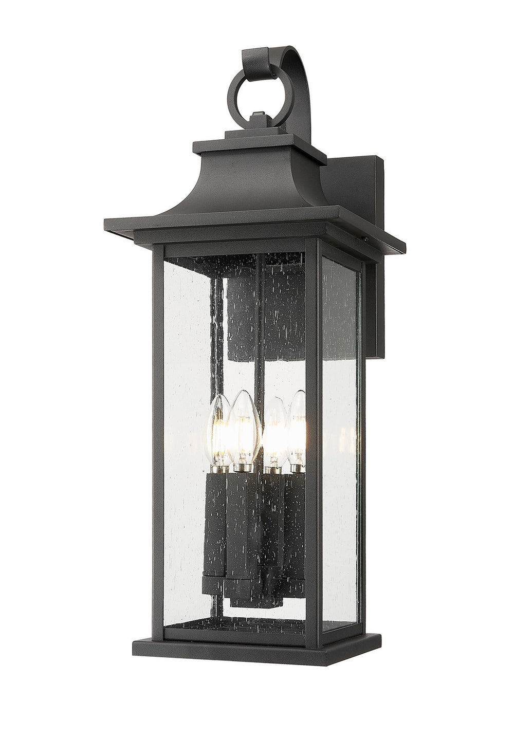 Z-Lite Canada - Four Light Outdoor Wall Light - Tiberius - Black- Union Lighting Luminaires Decor