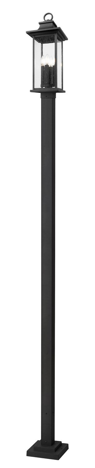 Z-Lite Canada - Four Light Outdoor Post Mounted Fixture - Tiberius - Black- Union Lighting Luminaires Decor