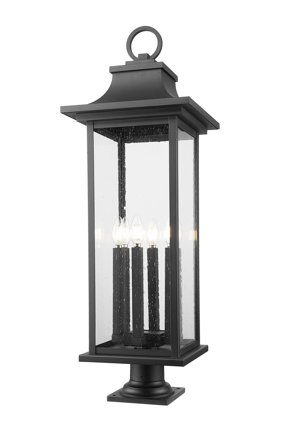 Z-Lite Canada - Six Light Outdoor Pier Mounted Fixture - Tiberius - Black- Union Lighting Luminaires Decor