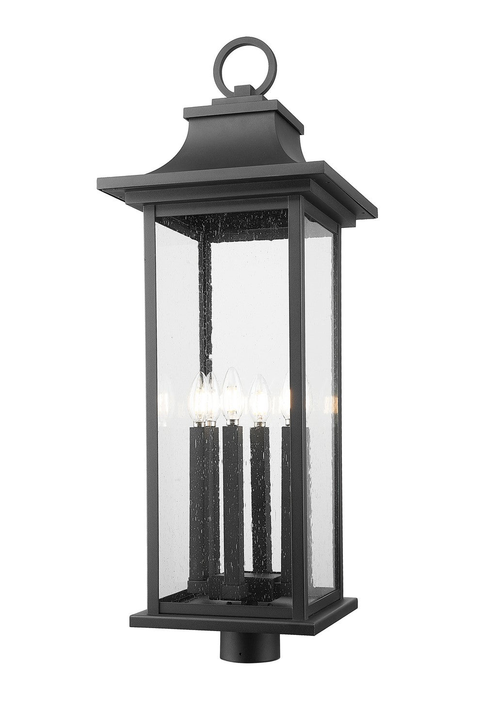 Z-Lite Canada - Six Light Outdoor Post Mount Fixture - Tiberius - Black- Union Lighting Luminaires Decor