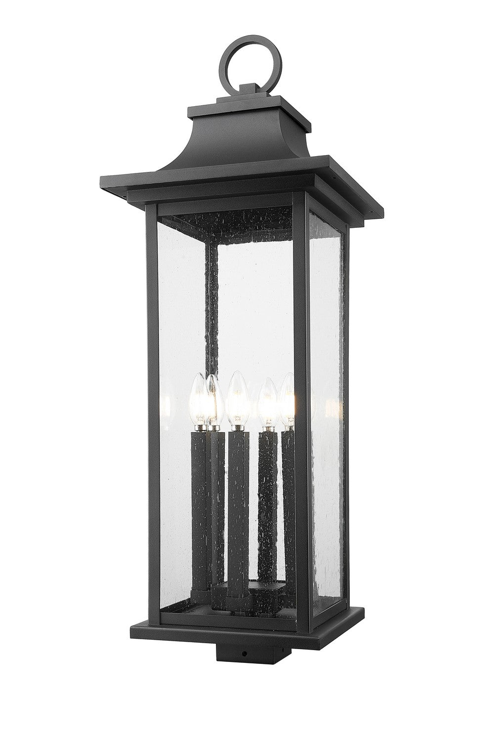 Z-Lite Canada - Six Light Outdoor Post Mount Fixture - Tiberius - Black- Union Lighting Luminaires Decor