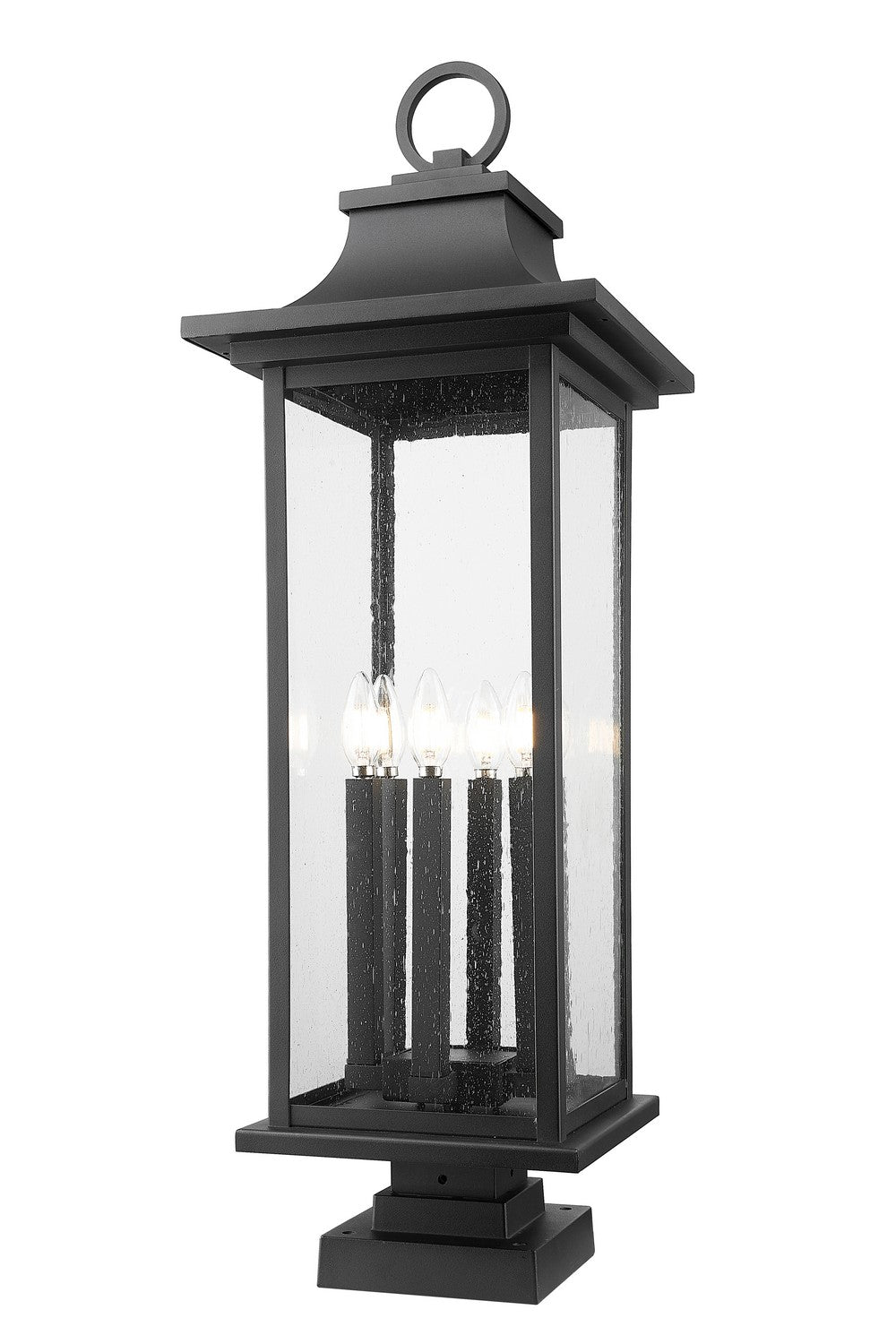 Z-Lite Canada - Six Light Outdoor Pier Mounted Fixture - Tiberius - Black- Union Lighting Luminaires Decor