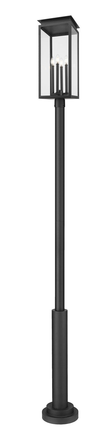 Z-Lite Canada - Four Light Outdoor Post Mounted Fixture - Nova - Black- Union Lighting Luminaires Decor