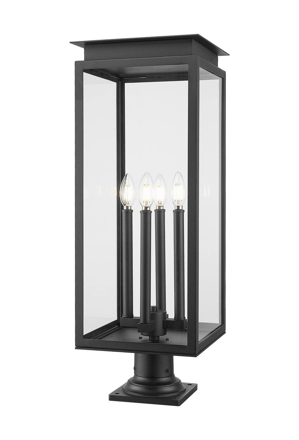Z-Lite Canada - Four Light Outdoor Pier Mounted Fixture - Nova - Black- Union Lighting Luminaires Decor