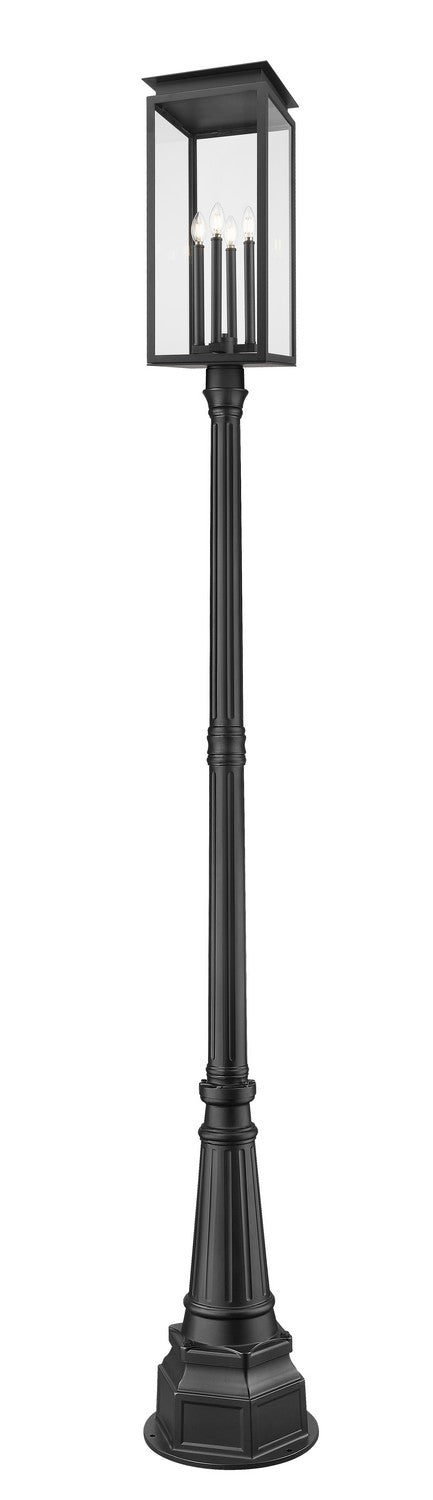 Z-Lite Canada - Four Light Outdoor Post Mounted Fixture - Nova - Black- Union Lighting Luminaires Decor