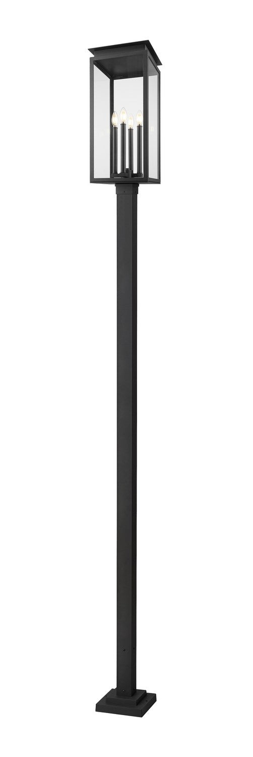 Z-Lite Canada - Four Light Outdoor Post Mounted Fixture - Nova - Black- Union Lighting Luminaires Decor