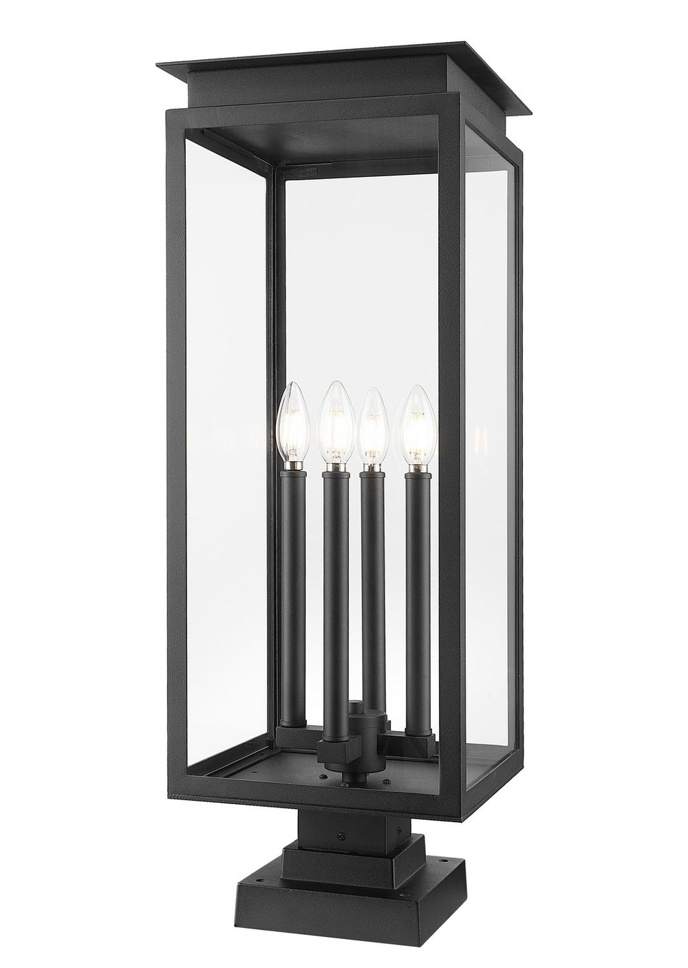 Z-Lite Canada - Four Light Outdoor Pier Mounted Fixture - Nova - Black- Union Lighting Luminaires Decor