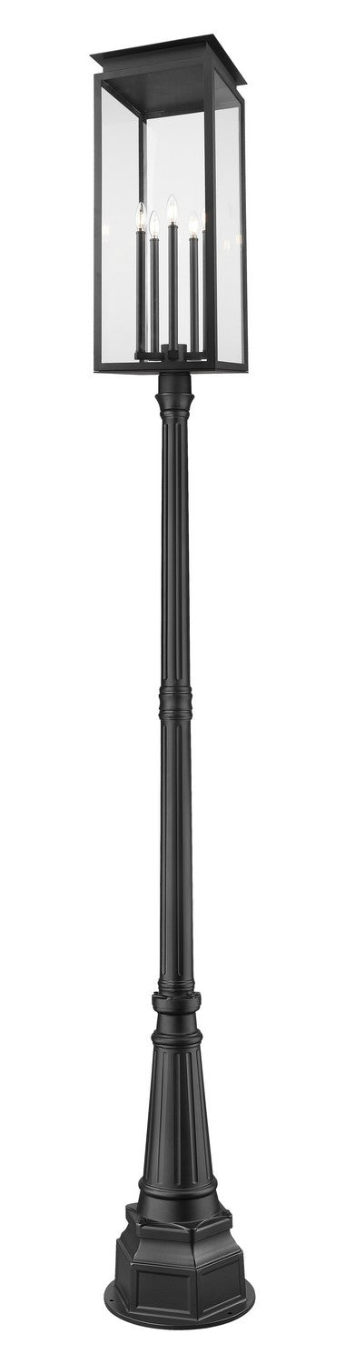Z-Lite Canada - Five Light Outdoor Post Mounted Fixture - Nova - Black- Union Lighting Luminaires Decor