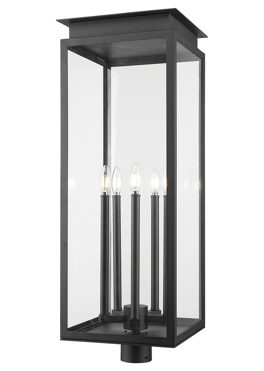Z-Lite Canada - Five Light Outdoor Post Mount Fixture - Nova - Black- Union Lighting Luminaires Decor