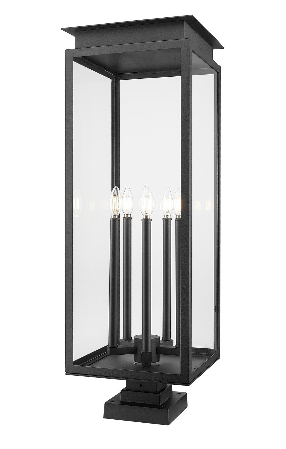 Z-Lite Canada - Five Light Outdoor Pier Mounted Fixture - Nova - Black- Union Lighting Luminaires Decor