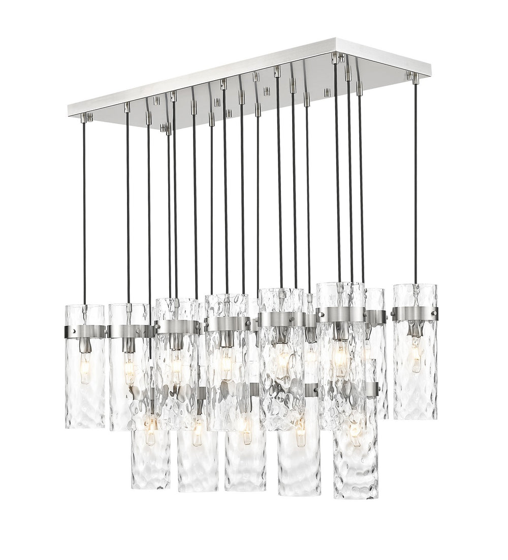 Z-Lite Canada - 17 Light Linear Chandelier - Fontaine - Brushed Nickel- Union Lighting Luminaires Decor