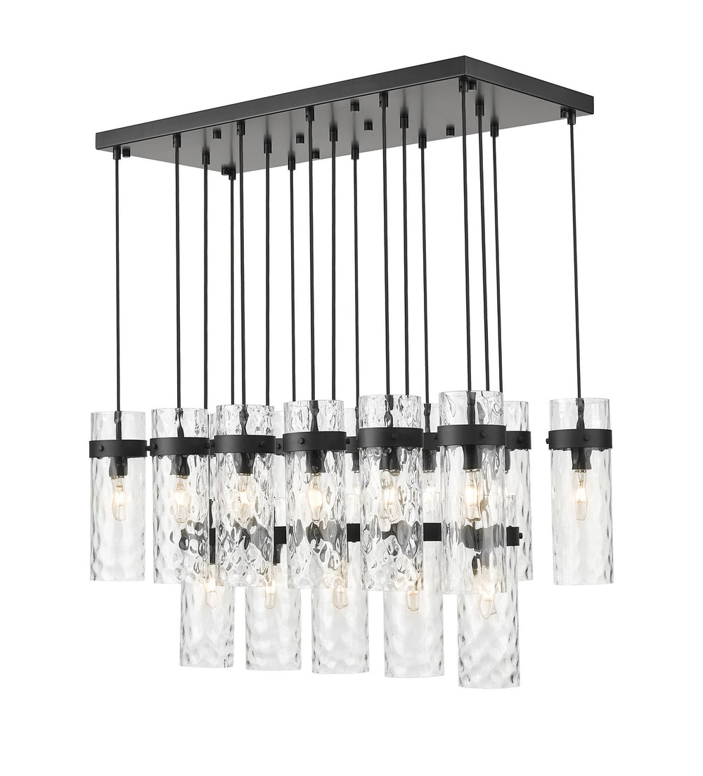 Z-Lite Canada - 17 Light Linear Chandelier - Fontaine - Matte Black- Union Lighting Luminaires Decor