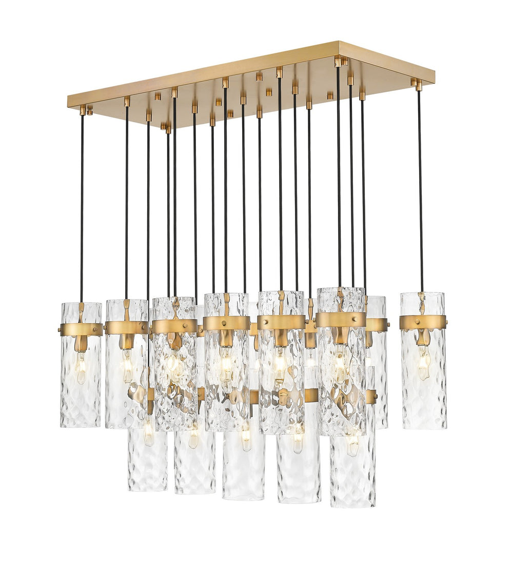 Z-Lite Canada - 17 Light Linear Chandelier - Fontaine - Rubbed Brass- Union Lighting Luminaires Decor