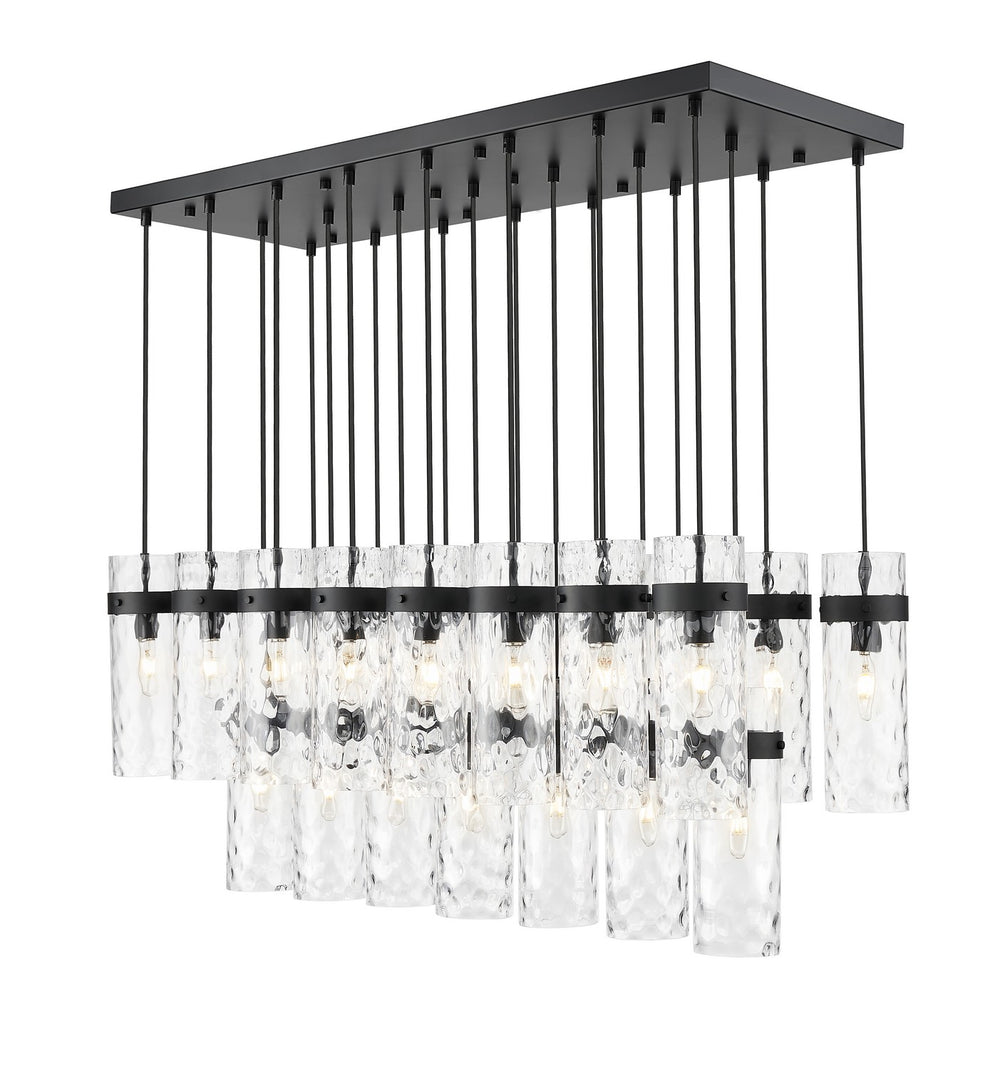 Z-Lite Canada - 23 Light Linear Chandelier - Fontaine - Matte Black- Union Lighting Luminaires Decor