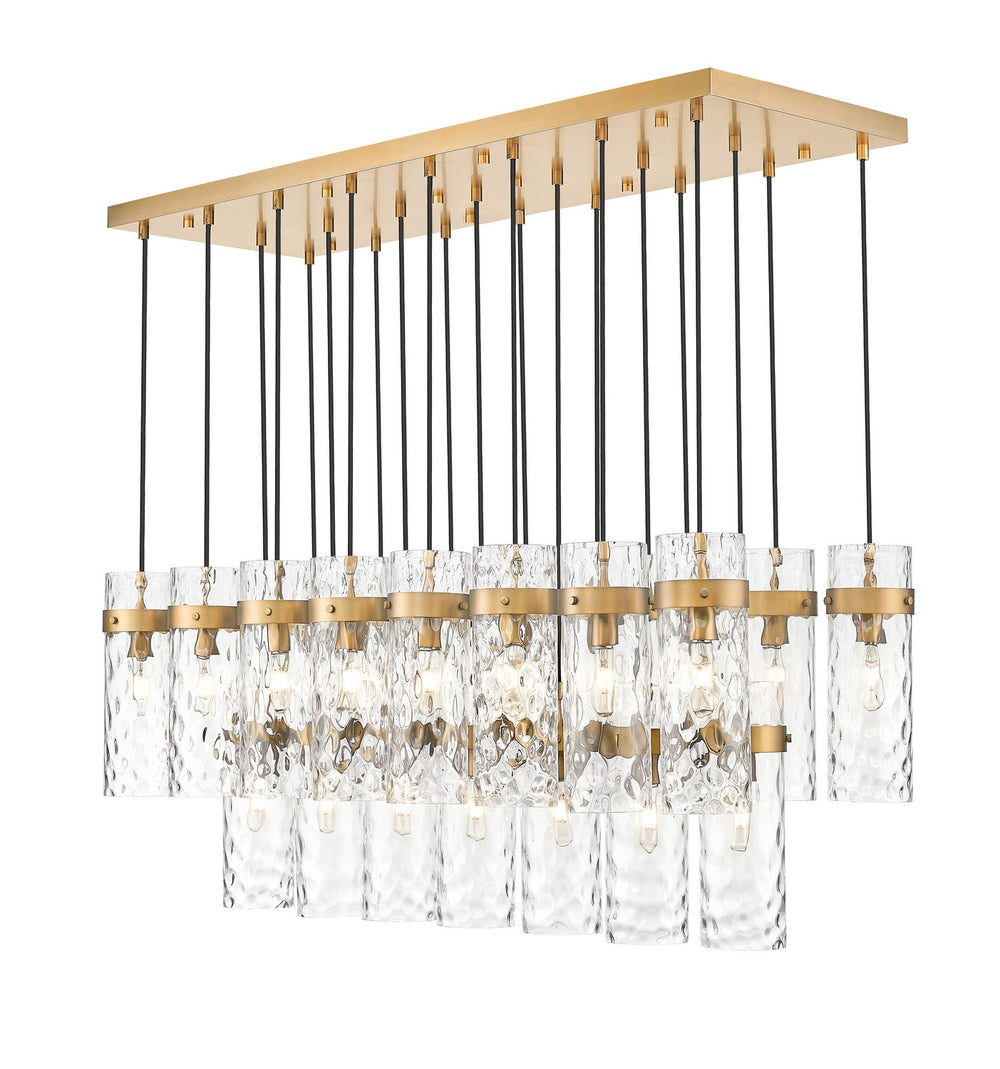 Z-Lite Canada - 23 Light Linear Chandelier - Fontaine - Rubbed Brass- Union Lighting Luminaires Decor
