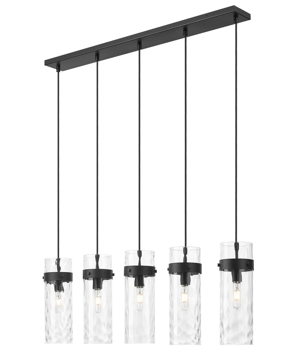Z-Lite Canada - Five Light Linear Chandelier - Fontaine - Matte Black- Union Lighting Luminaires Decor