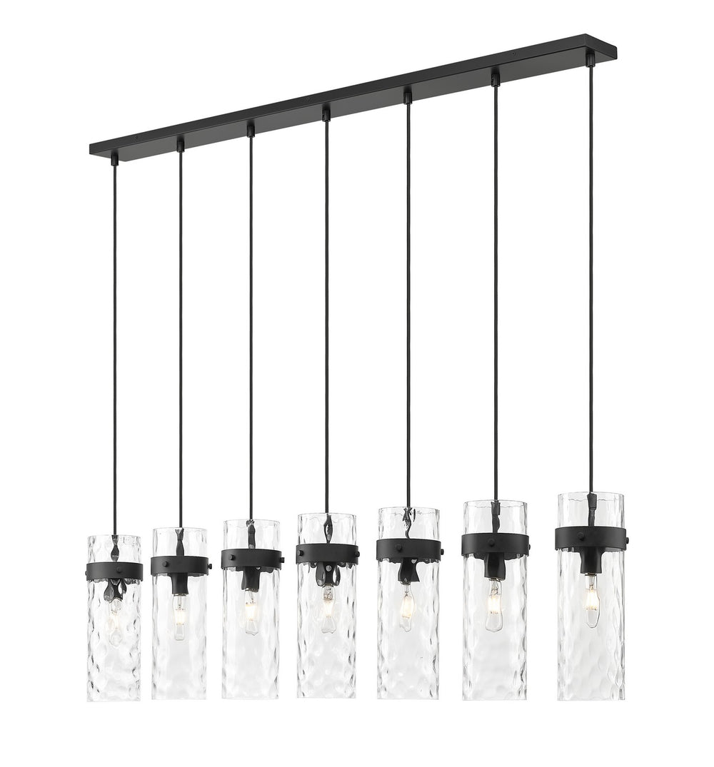 Z-Lite Canada - Seven Light Linear Chandelier - Fontaine - Matte Black- Union Lighting Luminaires Decor