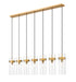 Z-Lite Canada - Seven Light Linear Chandelier - Fontaine - Rubbed Brass- Union Lighting Luminaires Decor
