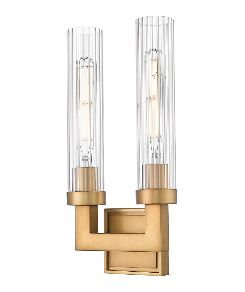 Z-Lite Canada - Two Light Wall Sconce - Beau - Rubbed Brass- Union Lighting Luminaires Decor