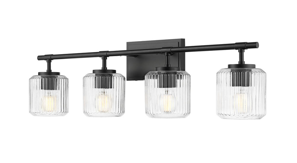 Z-Lite Canada - Four Light Vanity - Landon - Matte Black- Union Lighting Luminaires Decor