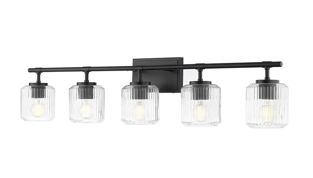 Z-Lite Canada - Five Light Vanity - Landon - Matte Black- Union Lighting Luminaires Decor