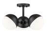 Z-Lite Canada - Three Light Semi Flush Mount - Realm Sphere - Matte Black- Union Lighting Luminaires Decor