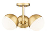 Z-Lite Canada - Three Light Semi Flush Mount - Realm Sphere - Modern Gold- Union Lighting Luminaires Decor